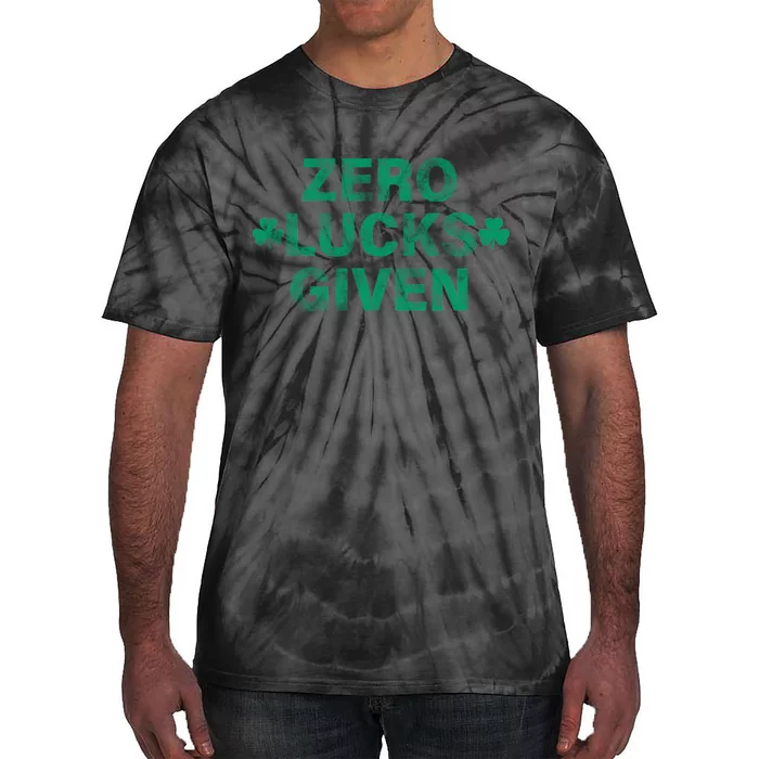 Zero Lucks Given Vintage St Patricks Day Tie-Dye T-Shirt