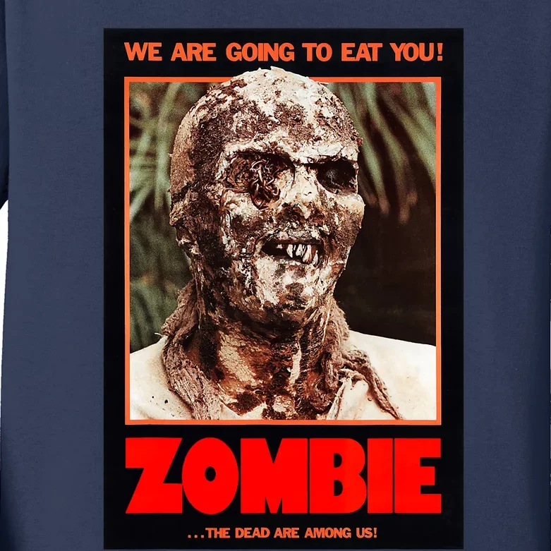 Zombie Funny B Horror Movie Poster Kids Long Sleeve Shirt