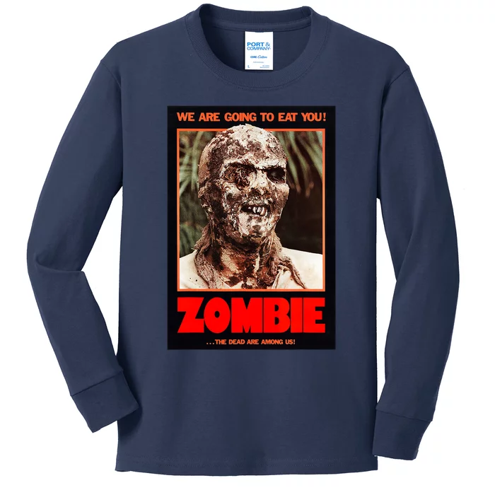 Zombie Funny B Horror Movie Poster Kids Long Sleeve Shirt