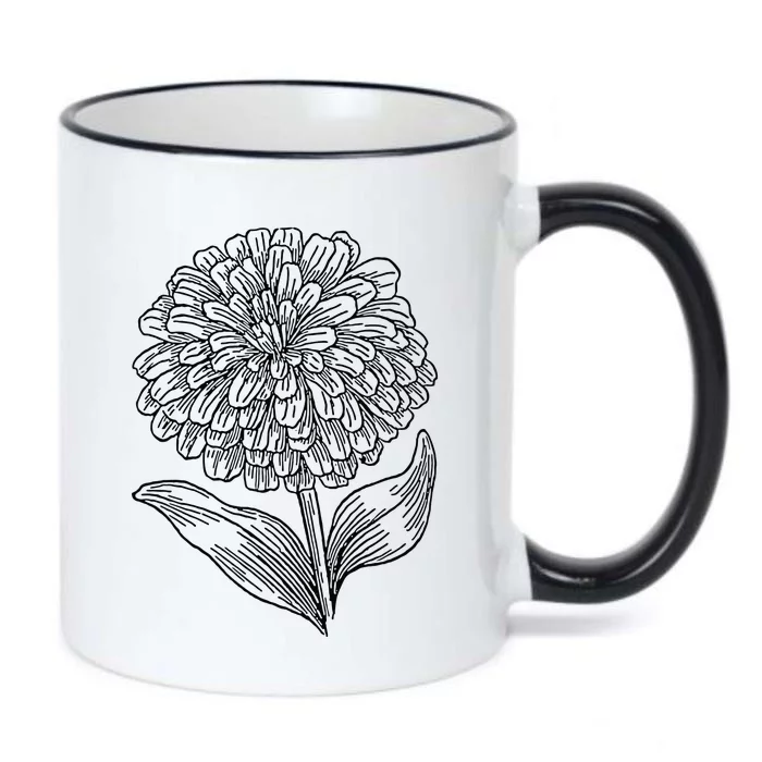 Zinnia Flower Florist and Botanist Black Color Changing Mug