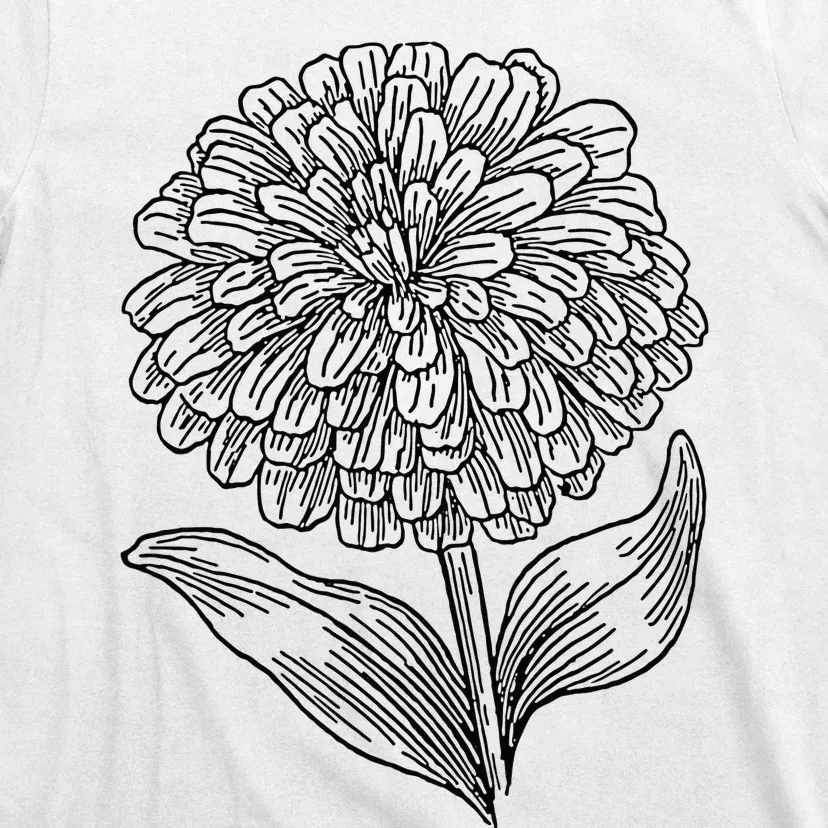 Zinnia Flower Florist and Botanist T-Shirt