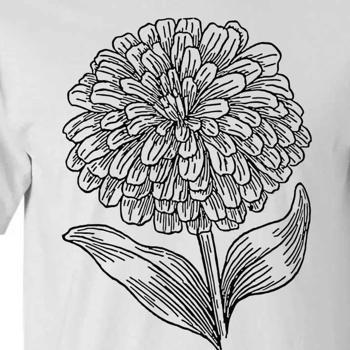 Zinnia Flower Florist and Botanist Tall T-Shirt