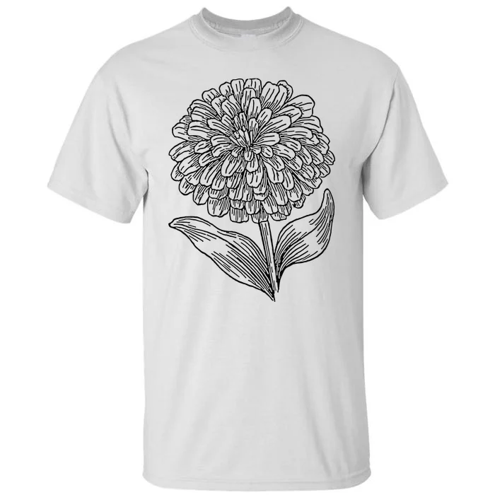 Zinnia Flower Florist and Botanist Tall T-Shirt