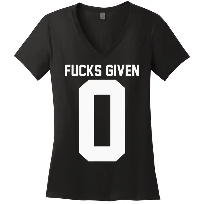 Zero Fucks Given Women's V-Neck T-Shirt