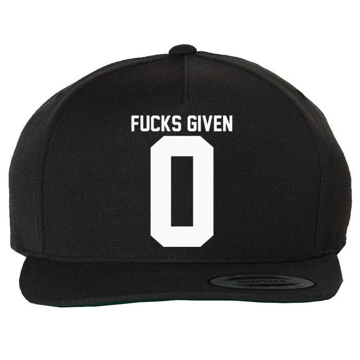 Zero Fucks Given Wool Snapback Cap