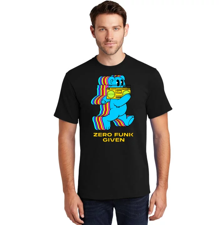 Zero Funk Given Retro Bear Boombox Tall T-Shirt