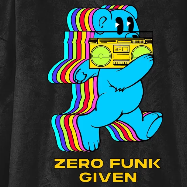 Zero Funk Given Retro Bear Boombox Hooded Wearable Blanket