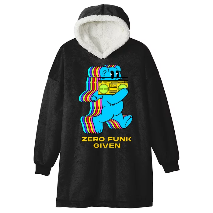 Zero Funk Given Retro Bear Boombox Hooded Wearable Blanket