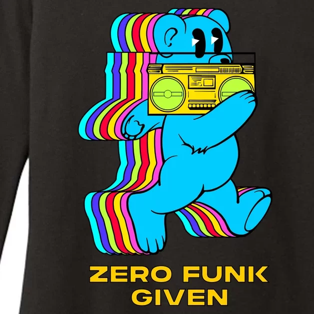 Zero Funk Given Retro Bear Boombox Womens CVC Long Sleeve Shirt