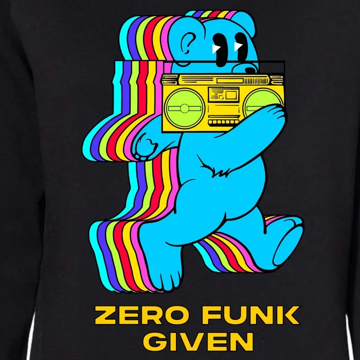 Zero Funk Given Retro Bear Boombox Womens California Wash Sweatshirt