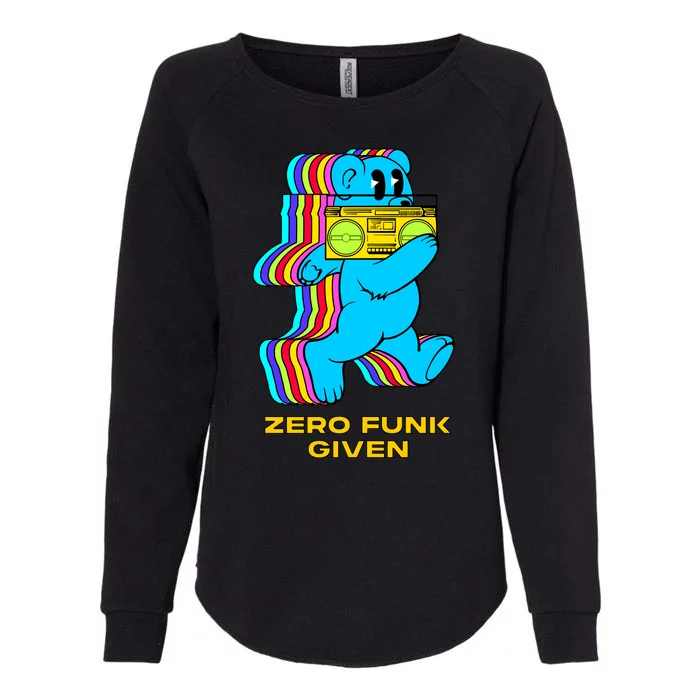 Zero Funk Given Retro Bear Boombox Womens California Wash Sweatshirt