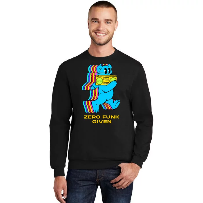 Zero Funk Given Retro Bear Boombox Tall Sweatshirt