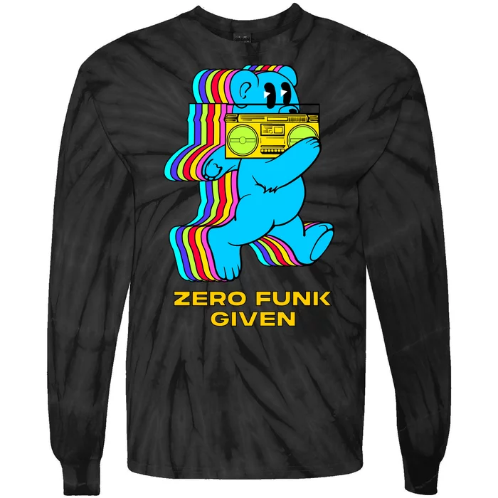 Zero Funk Given Retro Bear Boombox Tie-Dye Long Sleeve Shirt