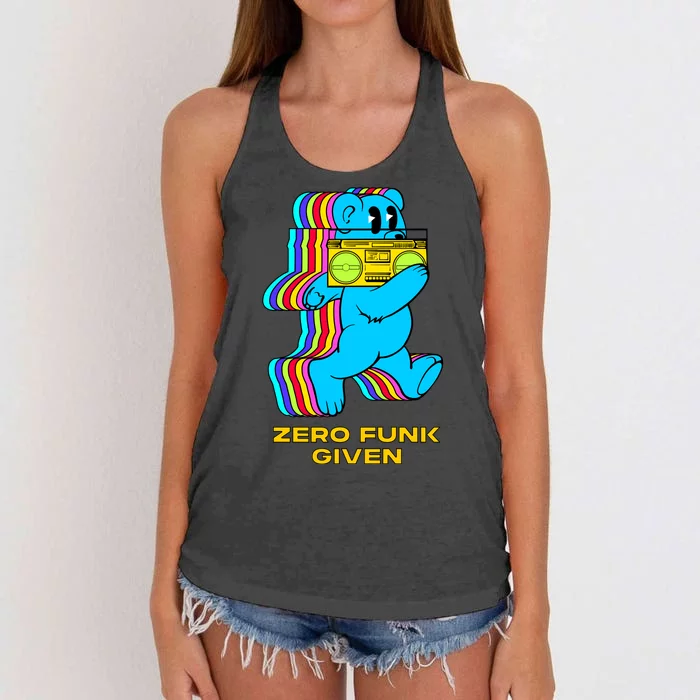 Zero Funk Given Retro Bear Boombox Women's Knotted Racerback Tank