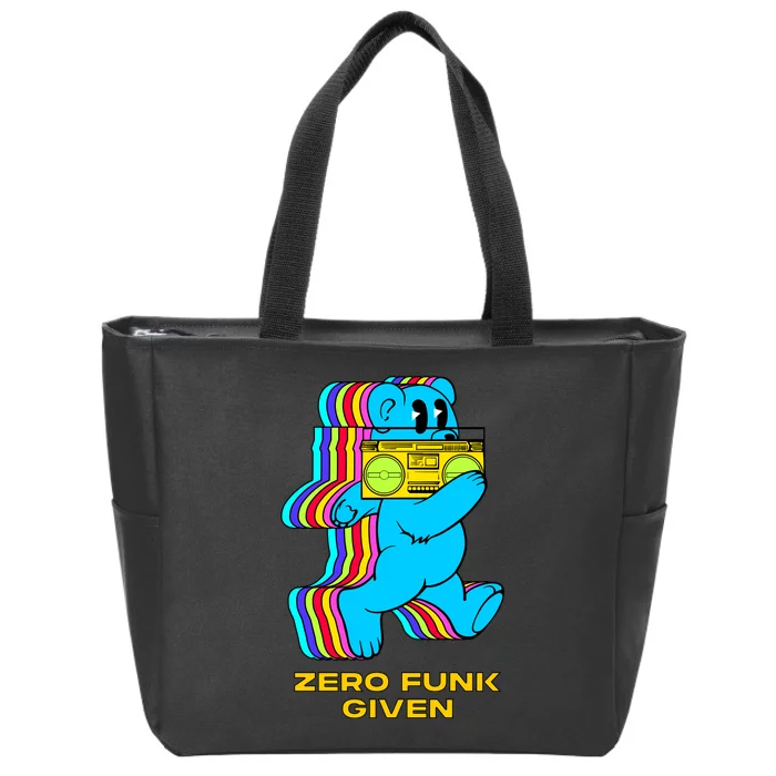 Zero Funk Given Retro Bear Boombox Zip Tote Bag