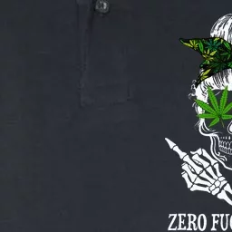 Zero Fucks Given Skull Weed Marijuana 420 Softstyle Adult Sport Polo