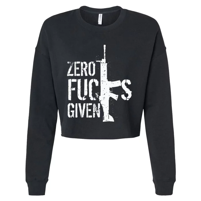 Zero Fucks Given Cropped Pullover Crew