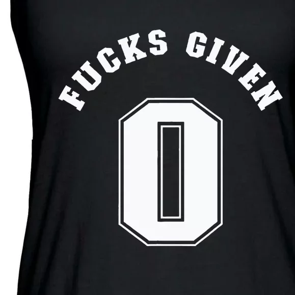 Zero Fucks Given 0 Fuck Profanity Funny Ladies Essential Flowy Tank