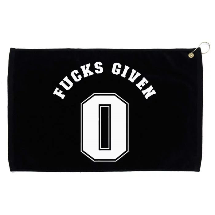 Zero Fucks Given 0 Fuck Profanity Funny Grommeted Golf Towel