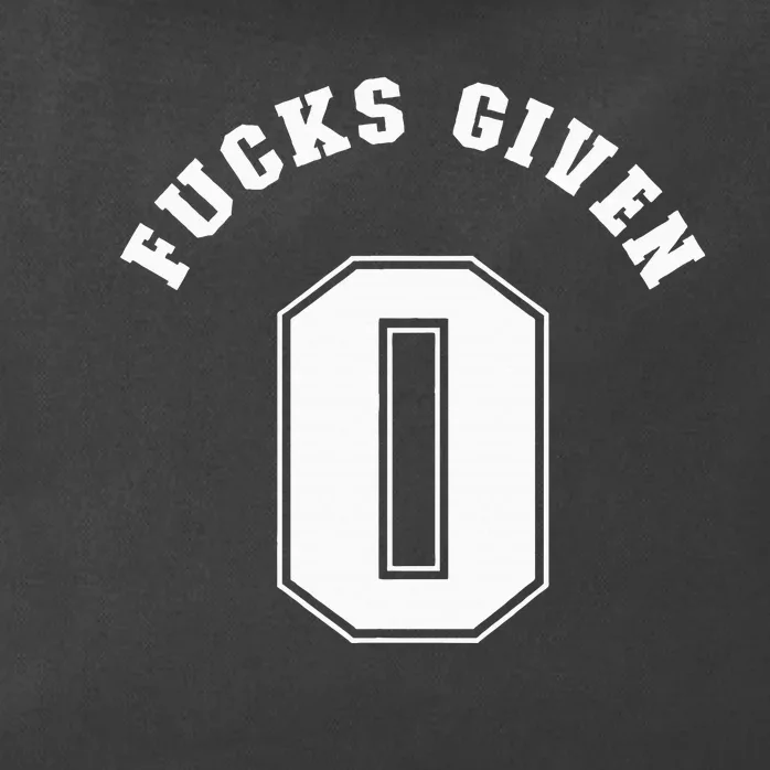 Zero Fucks Given 0 Fuck Profanity Funny Zip Tote Bag