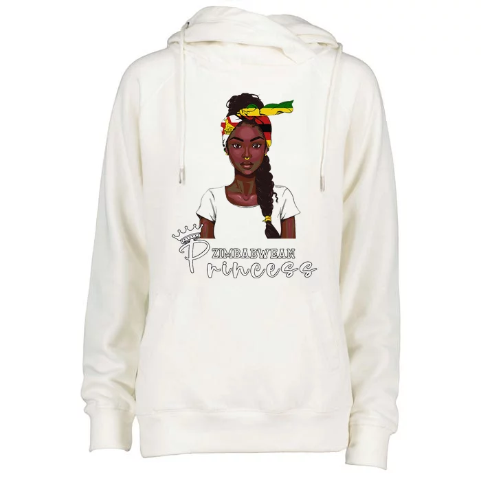 Zimbabwean Flag Princess Souvenirs Products Woman Zimbabwe Womens Funnel Neck Pullover Hood