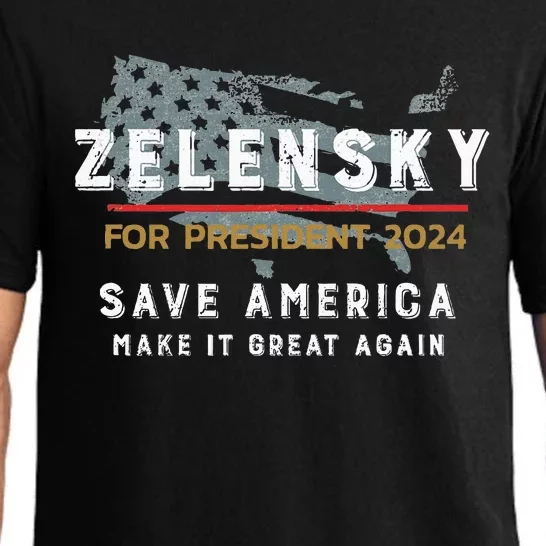 Zelensky For President 2024 Admire Ukraine Zelensky Courage Pajama Set