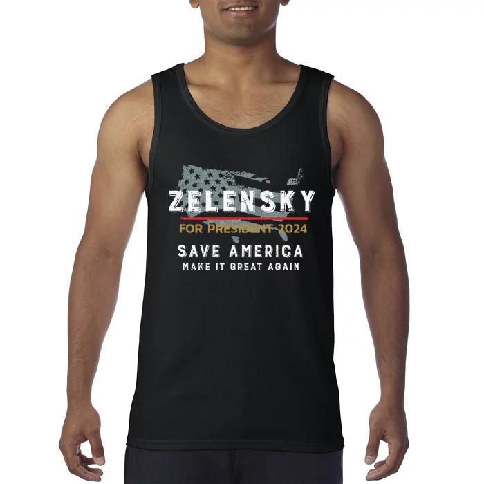 Zelensky For President 2024 Admire Ukraine Zelensky Courage Tank Top