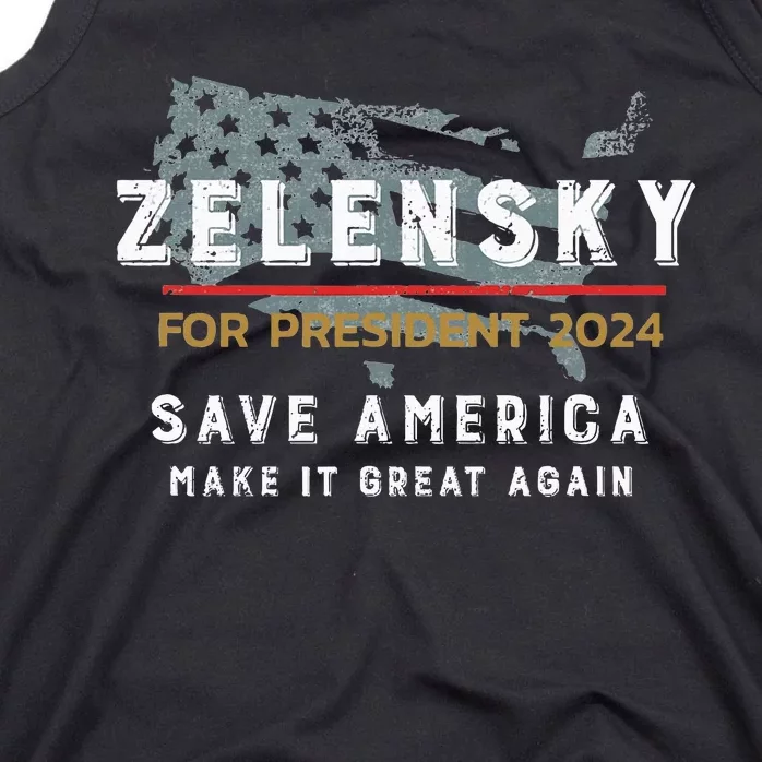 Zelensky For President 2024 Admire Ukraine Zelensky Courage Tank Top