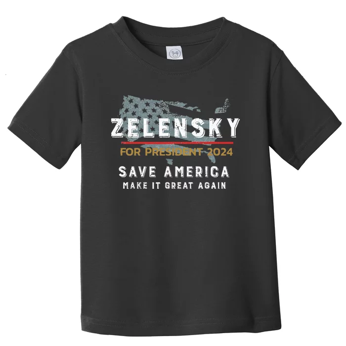 Zelensky For President 2024 Admire Ukraine Zelensky Courage Toddler T-Shirt