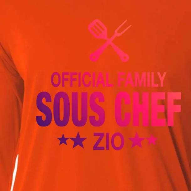 Zio Family Sous Chef Funny Cooking Zio Cute Gift Cooling Performance Long Sleeve Crew