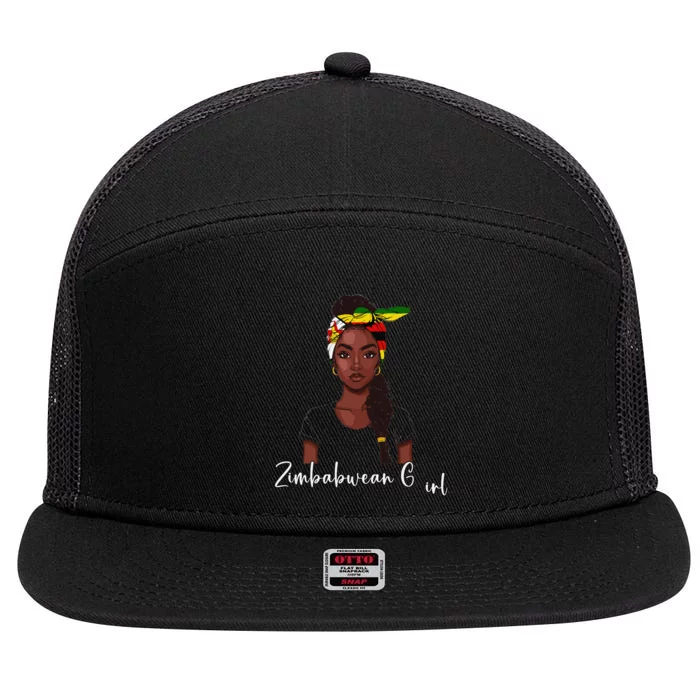 Zimbabwean Flag Souvenirs Products Woman Zimbabwe 7 Panel Mesh Trucker Snapback Hat