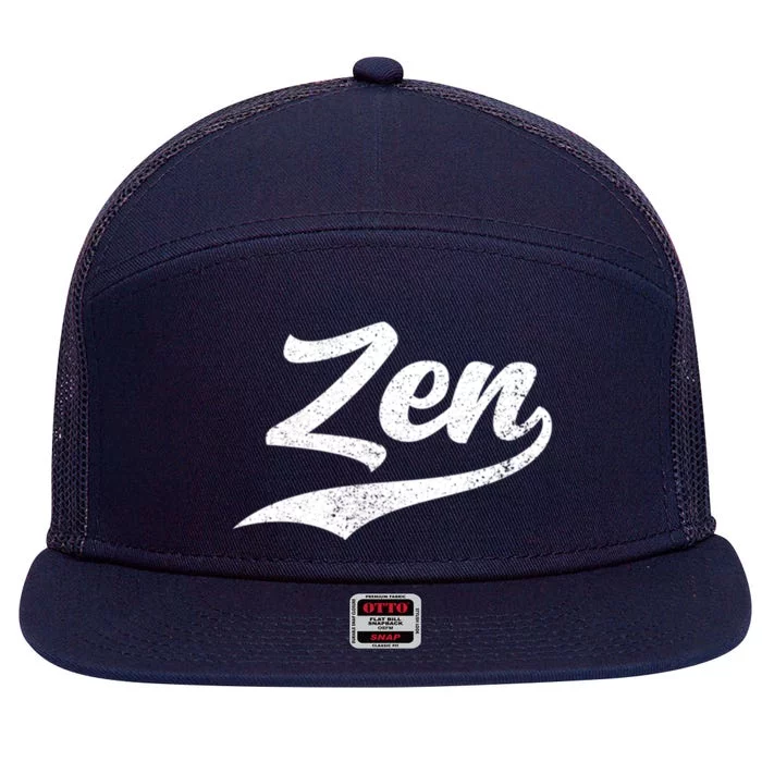 Zen Funny Zen Funny Meditating Meditation Yoga Namaste Gift 7 Panel Mesh Trucker Snapback Hat