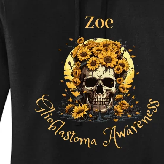 Zoe Glioblastoma Awareness (Back Design) Women's Pullover Hoodie