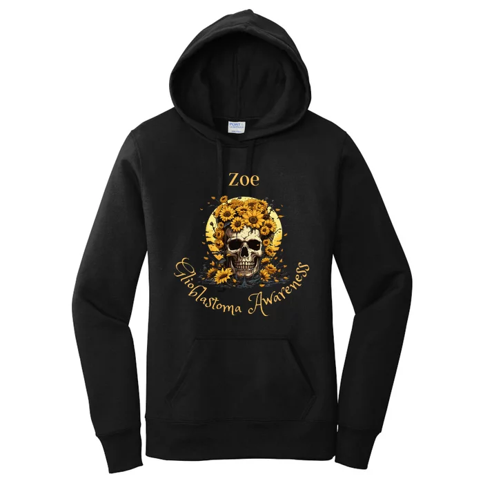 Zoe Glioblastoma Awareness (Back Design) Women's Pullover Hoodie