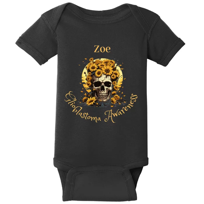 Zoe Glioblastoma Awareness (Back Design) Baby Bodysuit