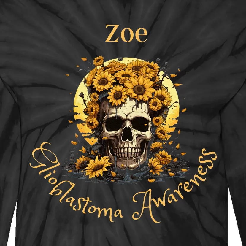 Zoe Glioblastoma Awareness (Back Design) Tie-Dye Long Sleeve Shirt