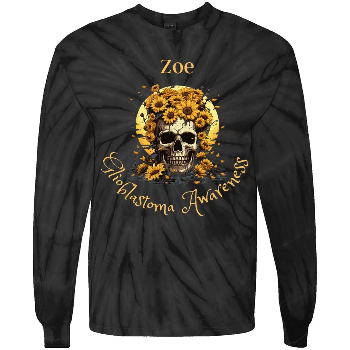 Zoe Glioblastoma Awareness (Back Design) Tie-Dye Long Sleeve Shirt