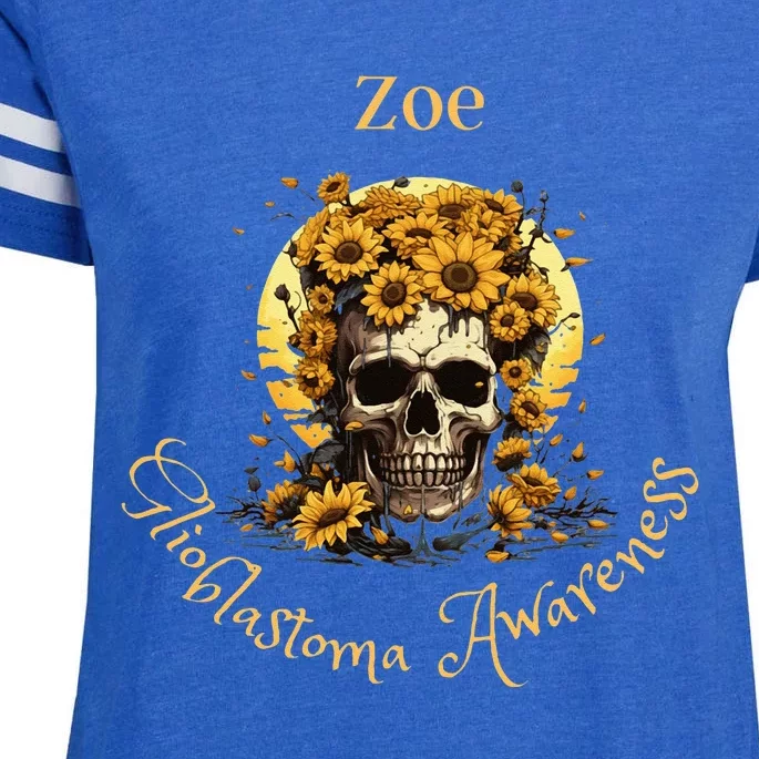 Zoe Glioblastoma Awareness (Back Design) Enza Ladies Jersey Football T-Shirt