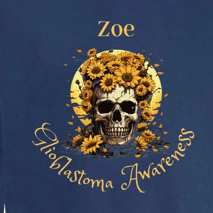 Zoe Glioblastoma Awareness (Back Design) Garment-Dyed Sweatshirt