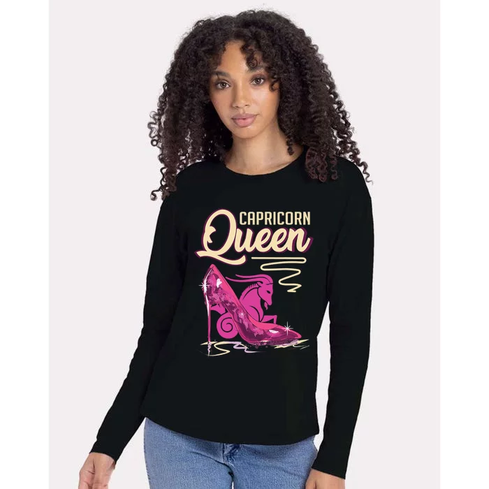 Zodiac Graphic Capricorn Queen Bday Gift for Xmas Womens Cotton Relaxed Long Sleeve T-Shirt