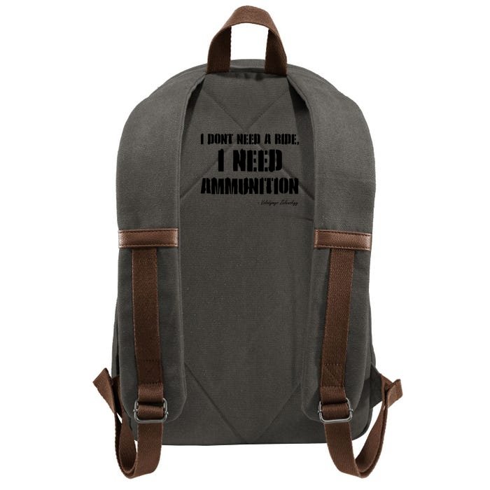 Zelensky Green Cross Ukraine I Dont Need A Ride I Need Ammunition Front&Back Front & Back Cotton Canvas Backpack