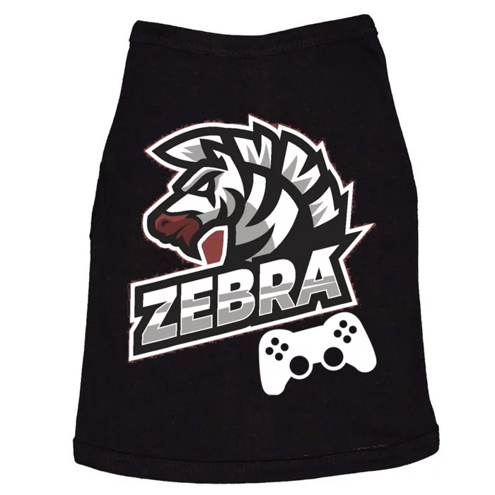 Zebra Gamer Controller Graphic Design For Gamer Kids Doggie Tank