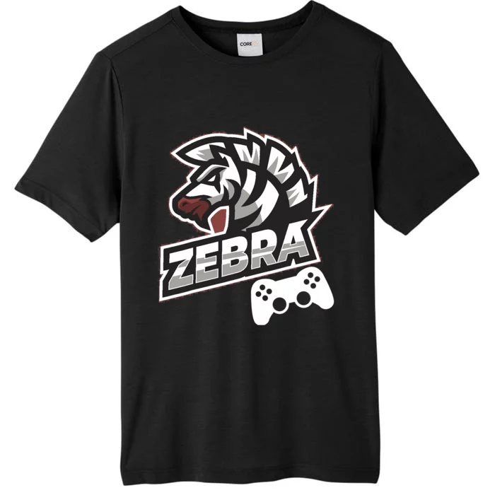 Zebra Gamer Controller Graphic Design For Gamer Kids ChromaSoft Performance T-Shirt