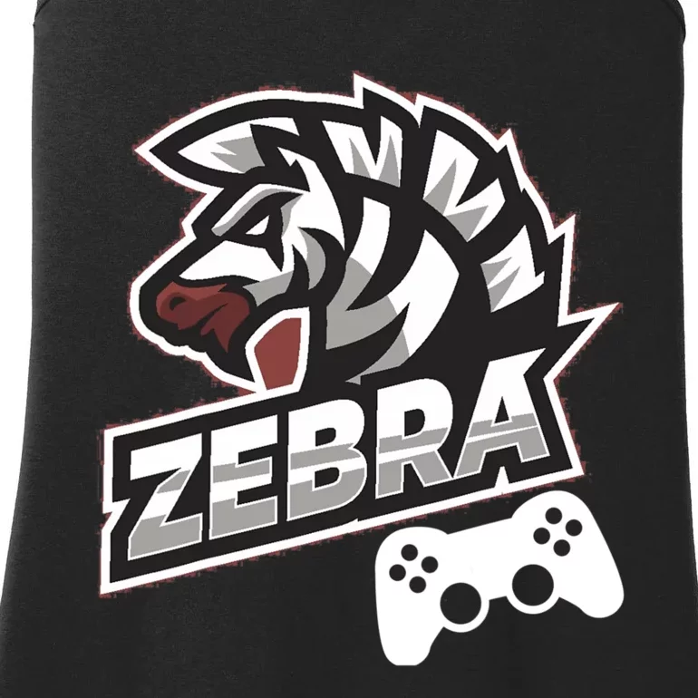 Zebra Gamer Controller Graphic Design For Gamer Kids Ladies Essential Tank