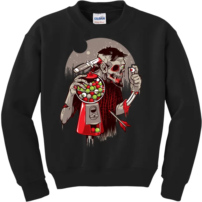 Zombie Gumballs Eyes Brains Halloween Kids Sweatshirt