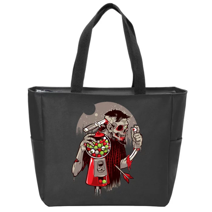 Zombie Gumballs Eyes Brains Halloween Zip Tote Bag