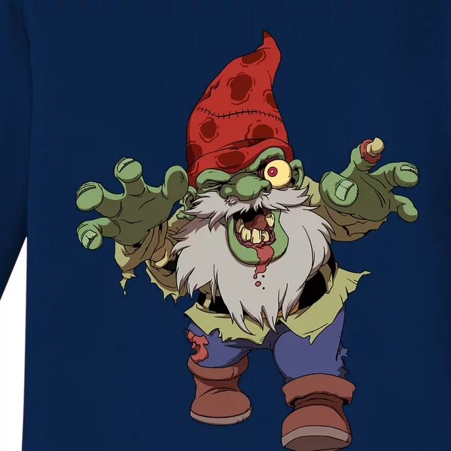 Zombie Gnome Funny Halloween Gift Baby Long Sleeve Bodysuit