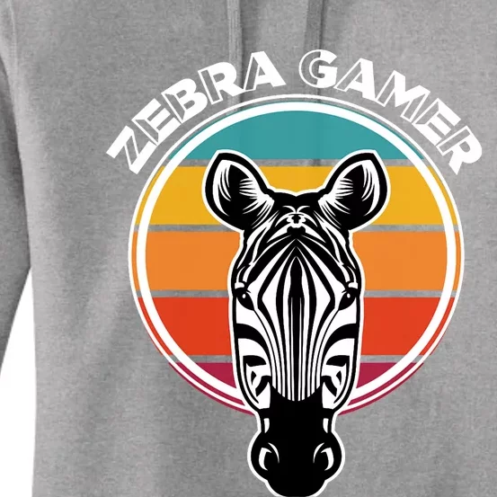 Zebra Gamer Gaming Graphic Design For Gamer Women's Pullover Hoodie