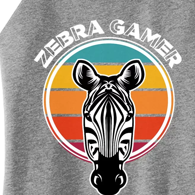 Zebra Gamer Gaming Graphic Design For Gamer Women’s Perfect Tri Rocker Tank