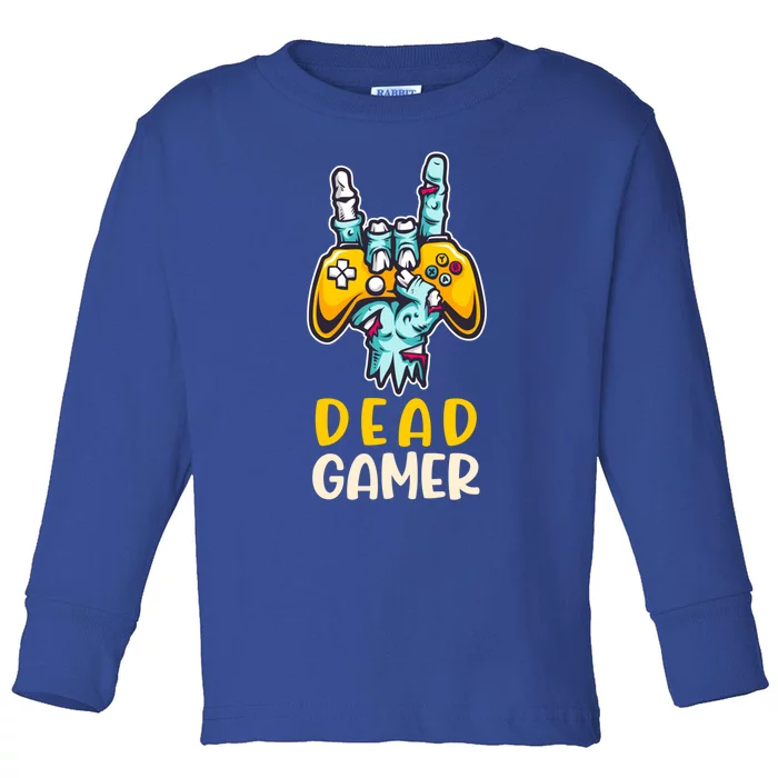 Zombie Gamer Halloween Video Game Skeleton Dia De Muertos Funny Gift Toddler Long Sleeve Shirt